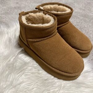Warm Tan Ankle Booties for Women